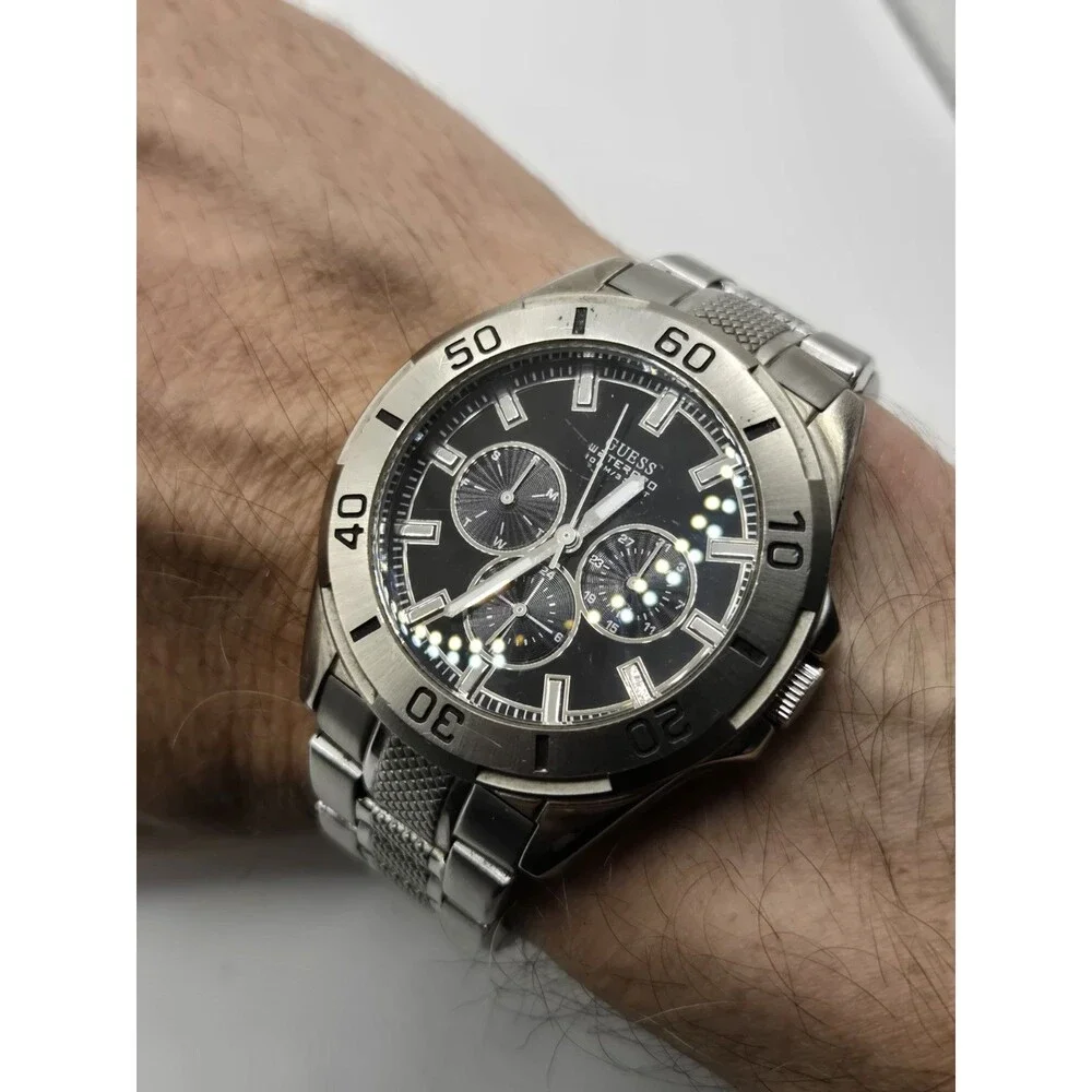 GUESS Waterpro stainless steel men's chronograph watch U12505G1. 6.75